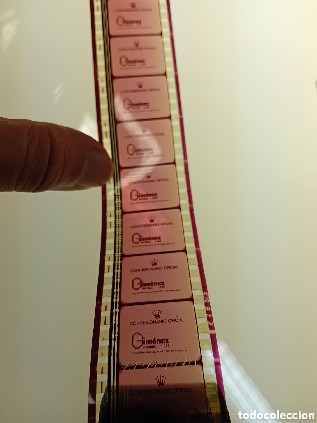 Cine: ROLLO 35MM CON COLA DE GIMENEZ JOYEROS (VALENCIA) PARA ANUNCIO DE ROLEX. A&Ntilde;OS 70