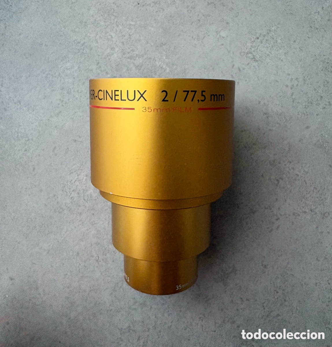 Cine: Lente objetivo Schneider Super Cinelux foco 77,5mm para proyector de pel&iacute;cula de cine de 35mm