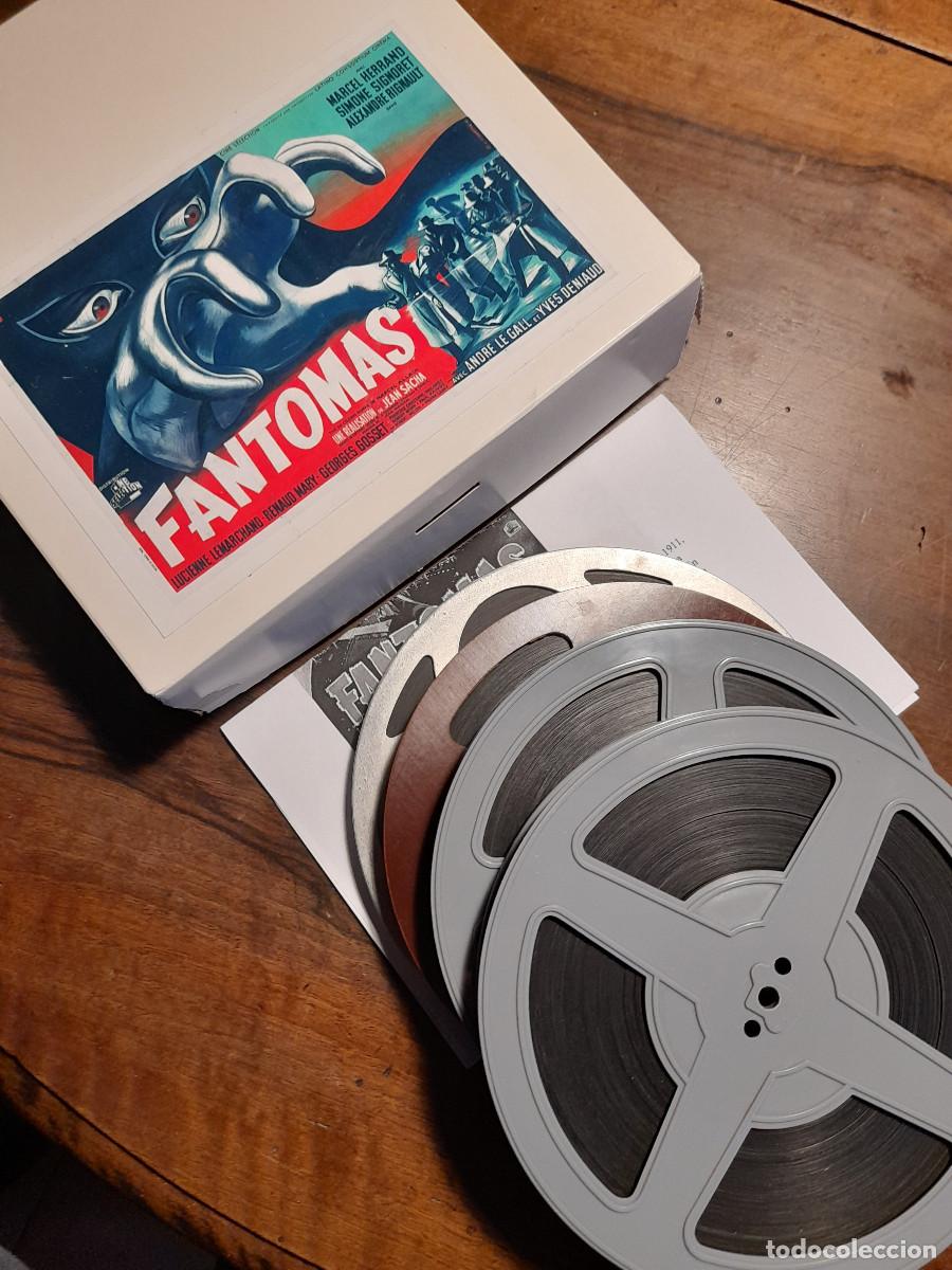 Cine: FANTOMAS Pel&iacute;cula en 9,5mm (OJO 9,5mm) de cuatro bobinas de 100 metros cada una
