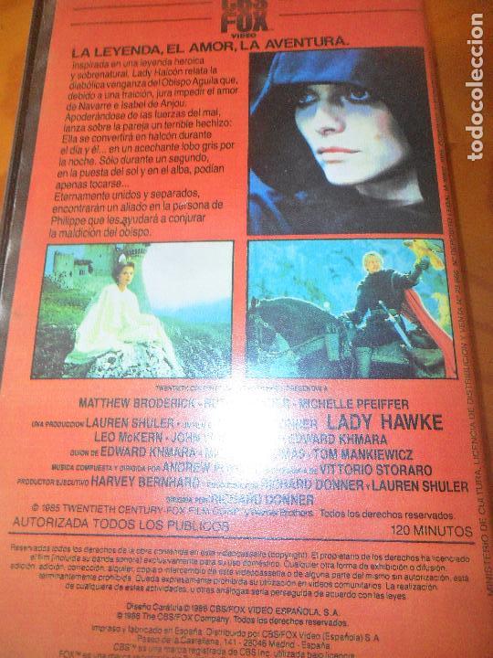 Cine: LADY HALCON - CINTA BETA - ORIGINAL DE EPOCA - - Foto 3