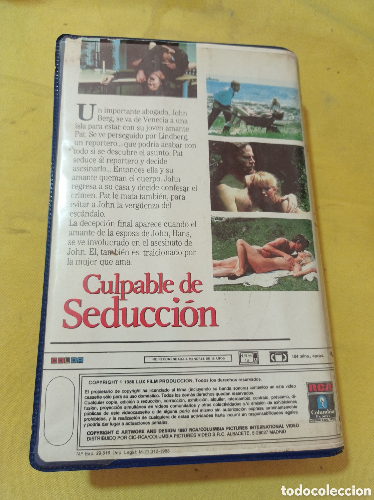 Cine: CULPABLE DE SEDUCCI&Oacute;N BETA 1988 ORIGINAL - Foto 2