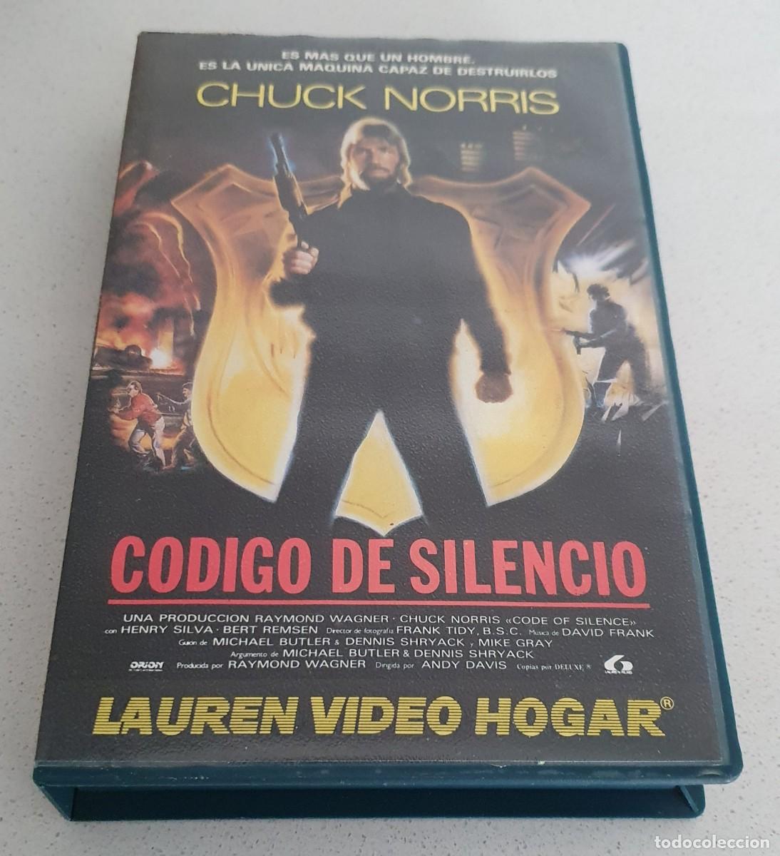 Cine: Pel&iacute;cula Beta C&oacute;digo de Silencio. Chuck Norris. Lauren Films Video Hogar. Videoclub alquiler.