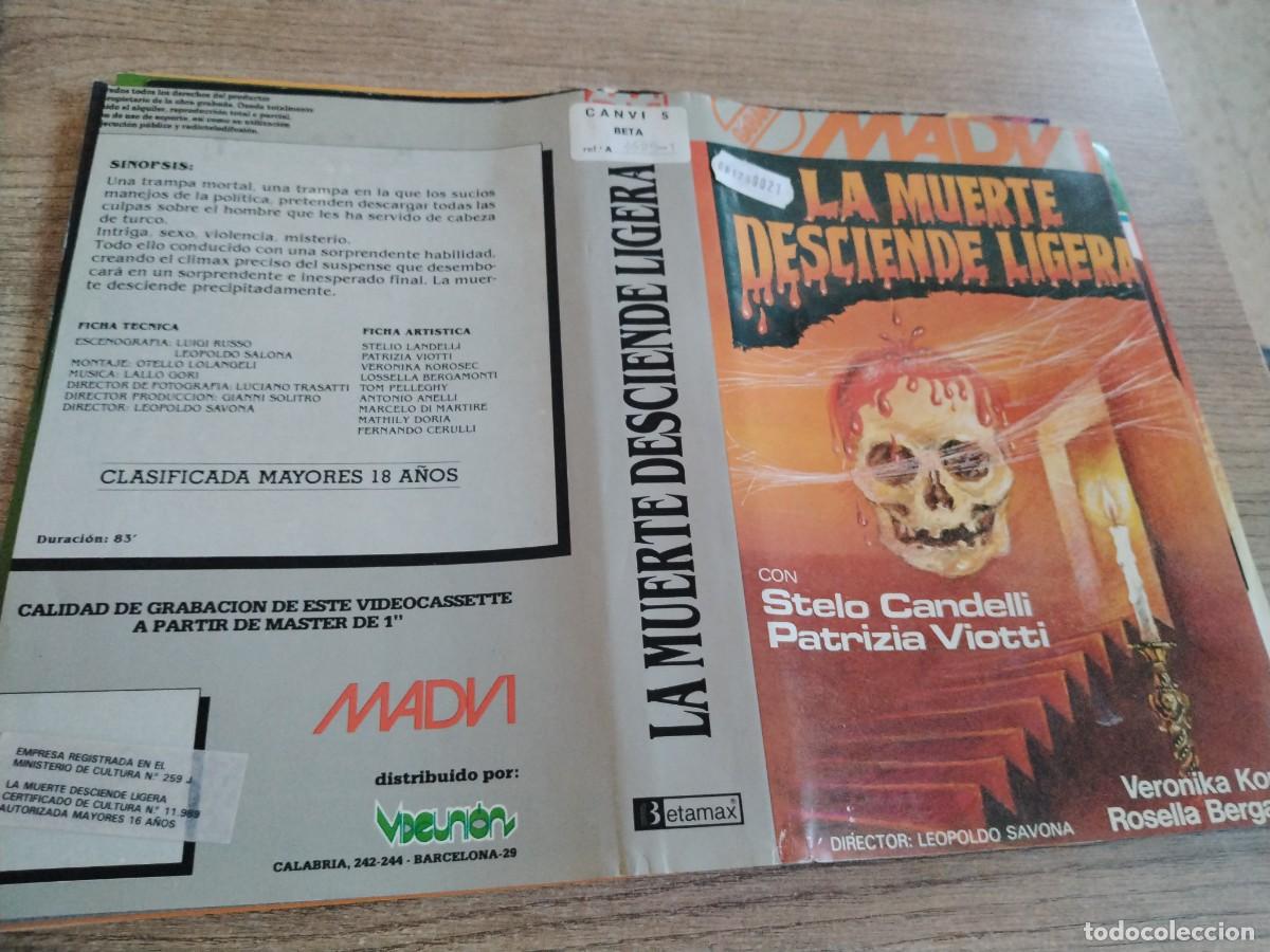 Cine: SOLO CARATULA BETA LA MUERTE DESCIENDE LIGERA