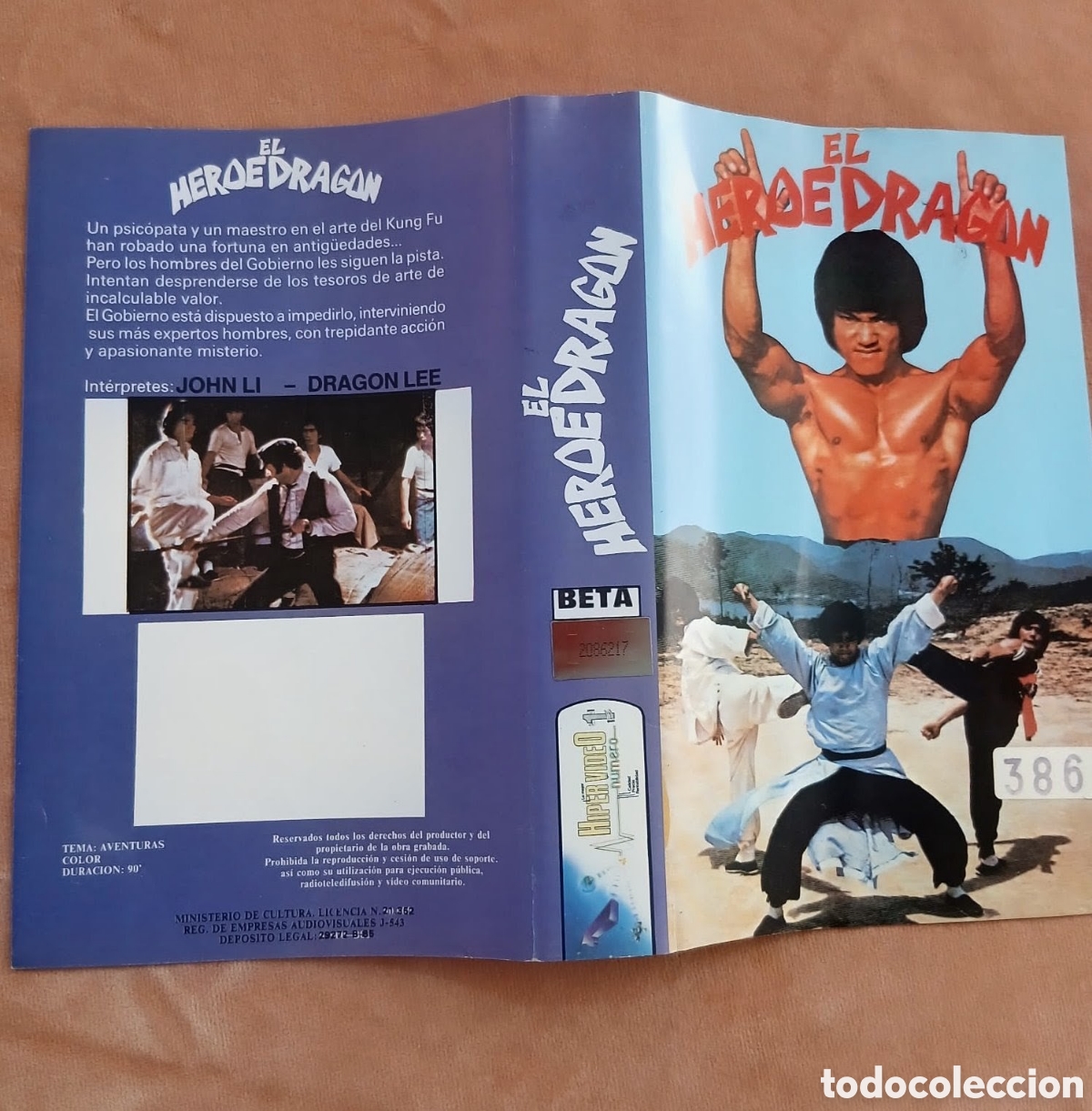 Cine: Car&aacute;tula Original Beta (a&ntilde;os 80) &bull; El H&eacute;roe Drag&oacute;n &bull; Artes Marciales