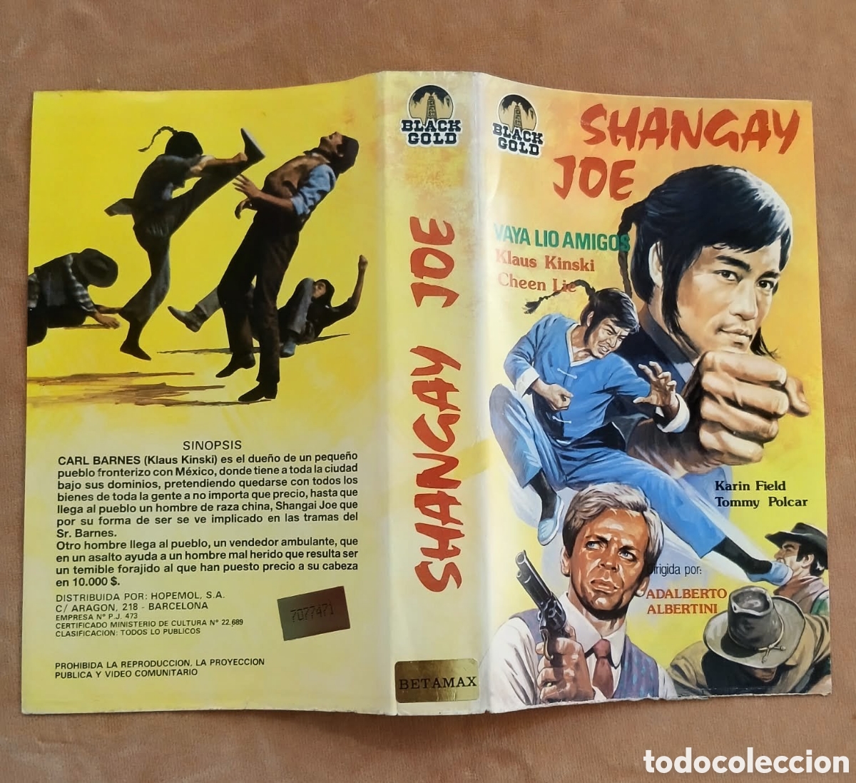 Cine: Car&aacute;tula Original Beta (a&ntilde;os 80) &bull; Shangay Joe &bull; Artes Marciales