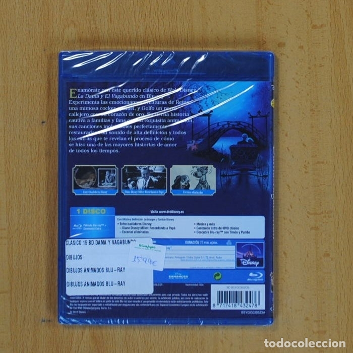 Cine: LA DAMA Y EL VAGABUNDO - BLU-RAY DISC - Foto 2