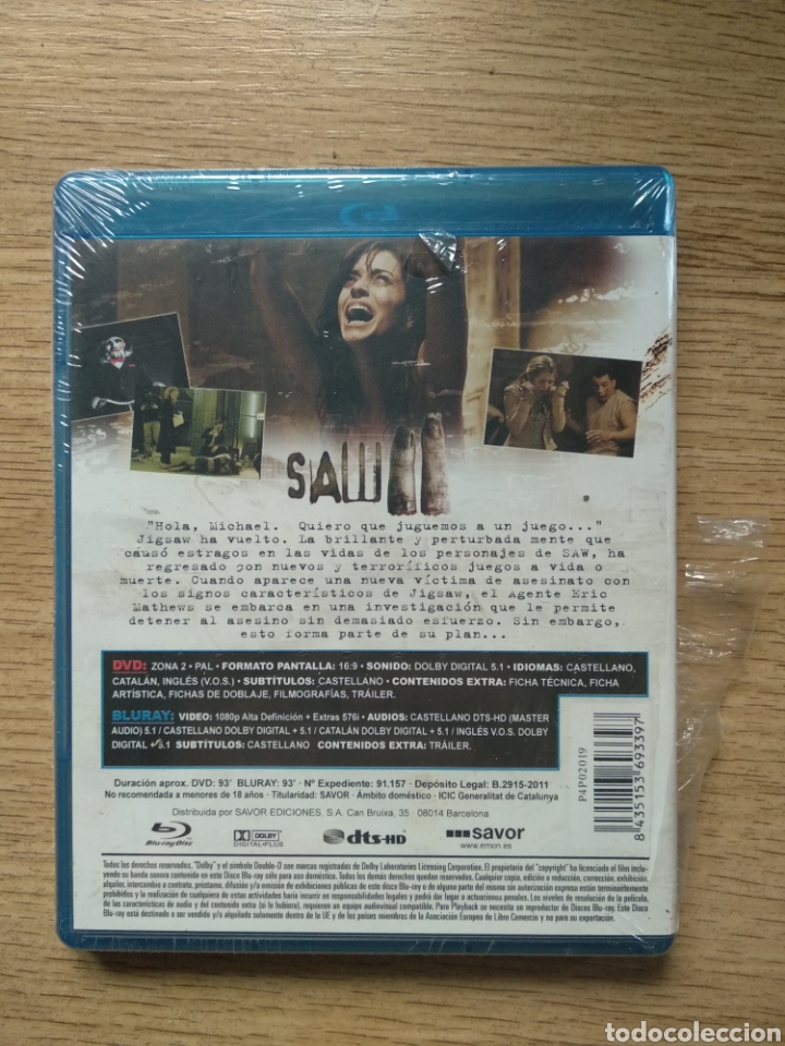 Saw 2 Combo Dvd Blu Ray Sold Through Direct Sale