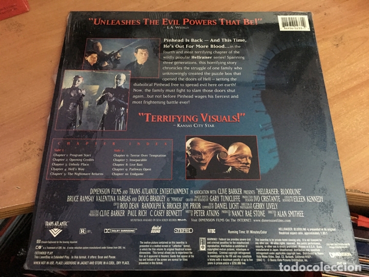 Cine: HELLRAISER BLOOD LINE LETTERBOX LASER DISC LASERDISC (B-2) - Foto 2