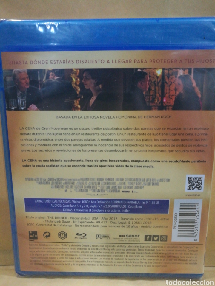Cine: LA CENA - BLU-RAY - RICHARD GERE -PRECINTADO - Foto 2