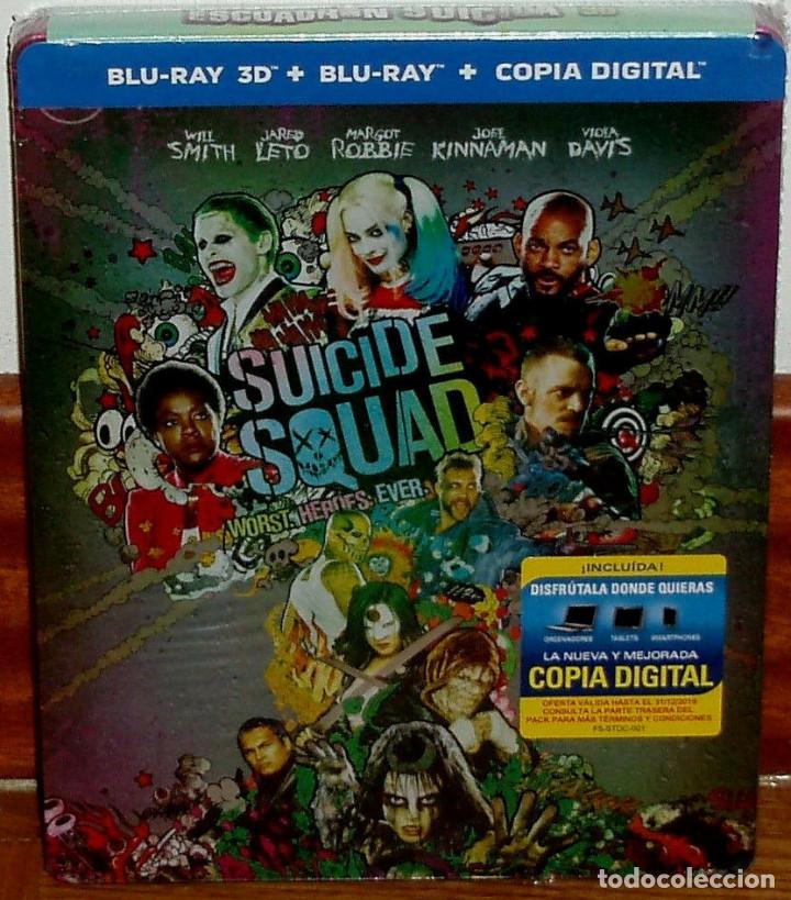 Cine: ESCUADRON SUICIDA SUICIDE SQUAD STEELBOOK BLU-RAY 3D+BLU-RAY NUEVO PRECINTADO (SIN ABRIR) R2