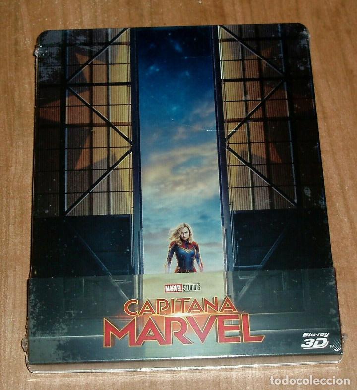 Cine: CAPITANA MARVEL STEELBOOK BLU-RAY 3D+BLU-RAY NUEVO PRECINTADO ACCION A-B-C