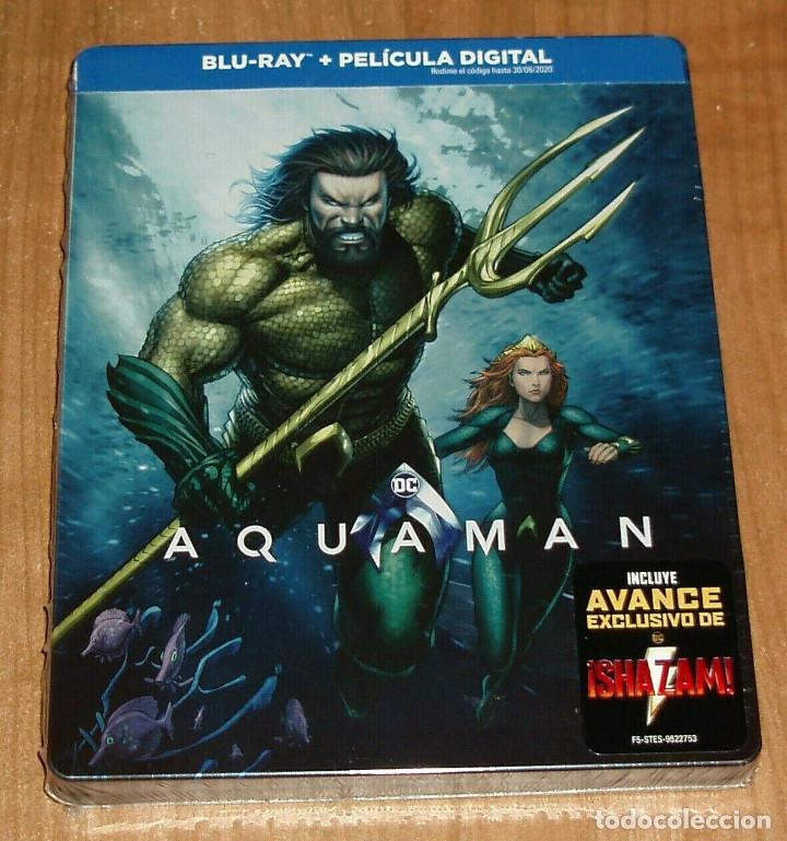 Cine: AQUAMAN BLU-RAY STEELBOOK ILUSTRADO NUEVO PRECINTADO ACCION (SIN ABRIR) R2