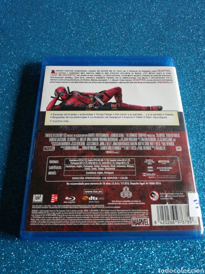 Cine: Deadpool Blu-ray Pel&iacute;cula - Foto 3