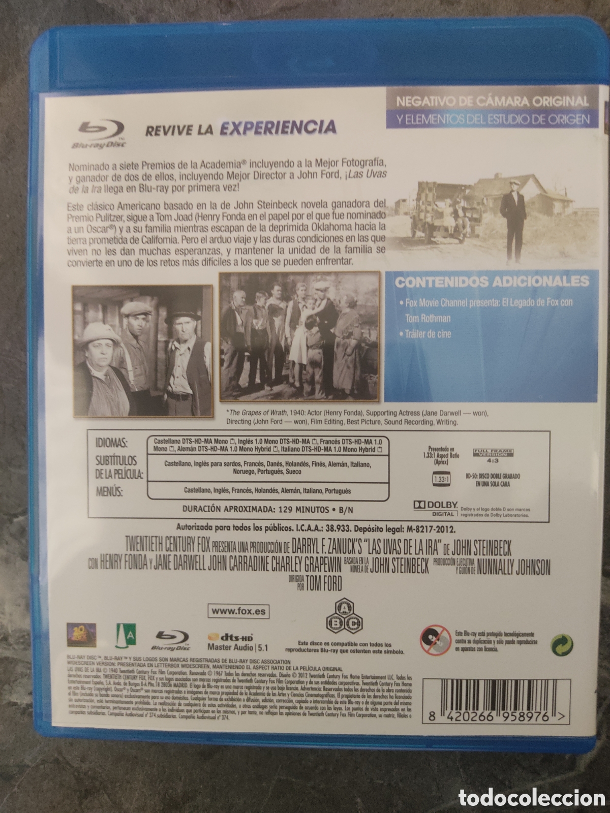 Cine: Las uvas de la ira - Blu-ray nuevo - Foto 2
