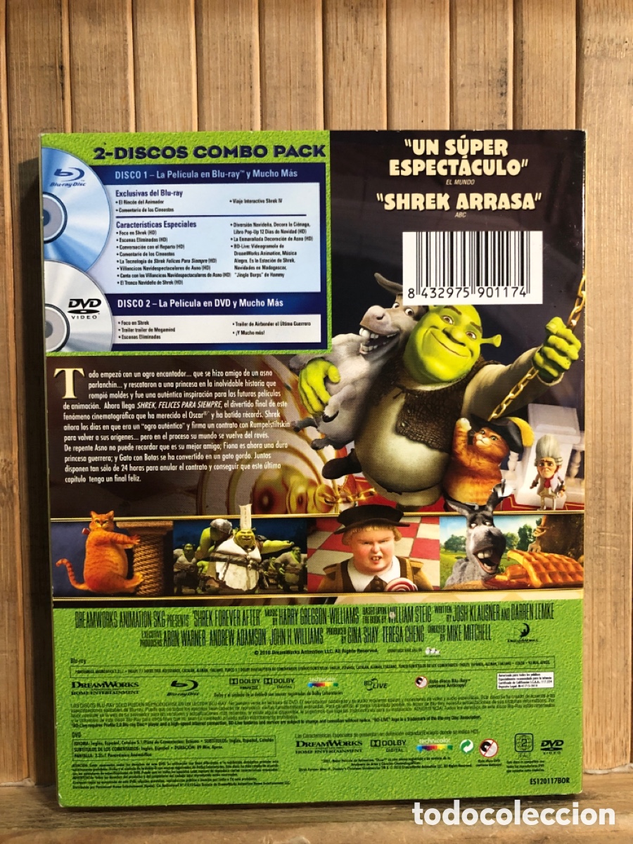 Cine: SHREK EL CAPITULO FINAL BLURAY + DVD SEMINUEVO - Foto 2