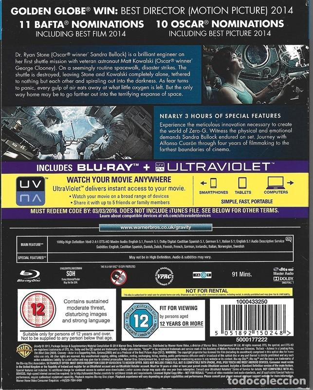 Cine: GRAVITY SANDRA BULLOCK (BLURAY) - Foto 2