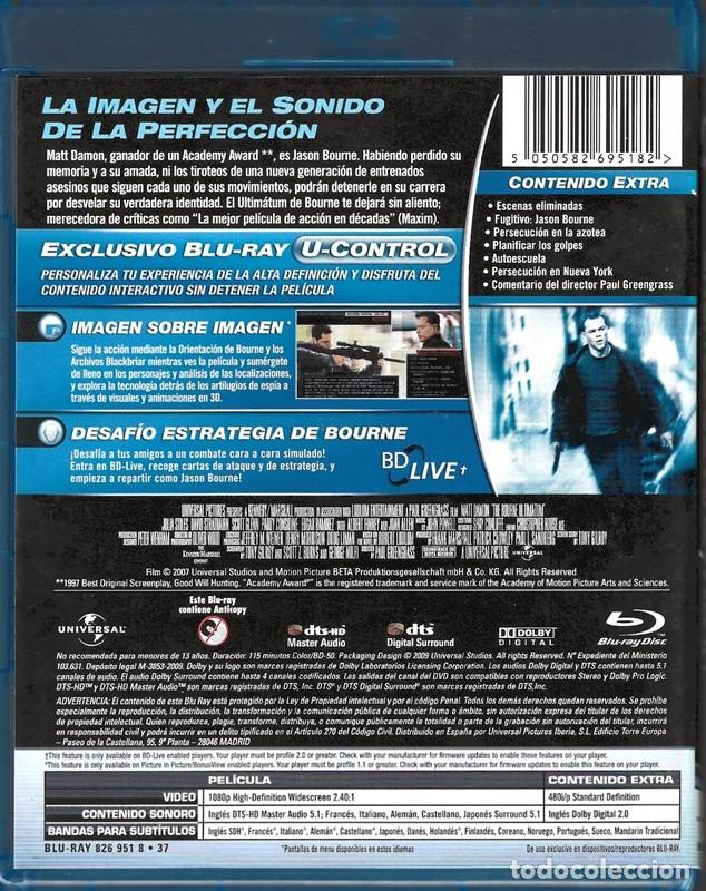 Cine: EL ULTIM&Aacute;TUM DE BOURNE (BLURAY) - Foto 2