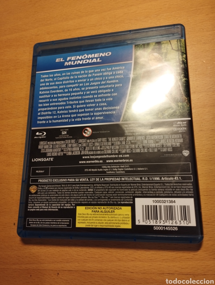 Cine: LOS JUEGOS DEL HAMBRE (BLU-RAY DISC) - Foto 3