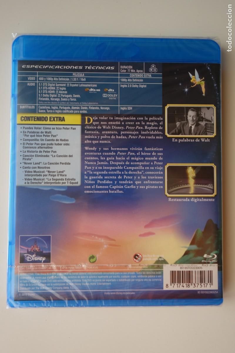 Cine: Peter Pan. BLURAY. PRECINTADO - Foto 2