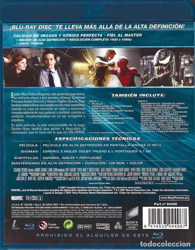 Cine: SPIDER - MAN 3 (2 BLURAY) - Foto 2