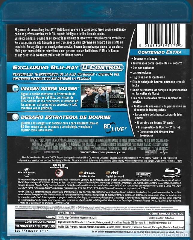Cine: EL MITO DE BOURNE MATT DAMON (BLURAY) - Foto 2