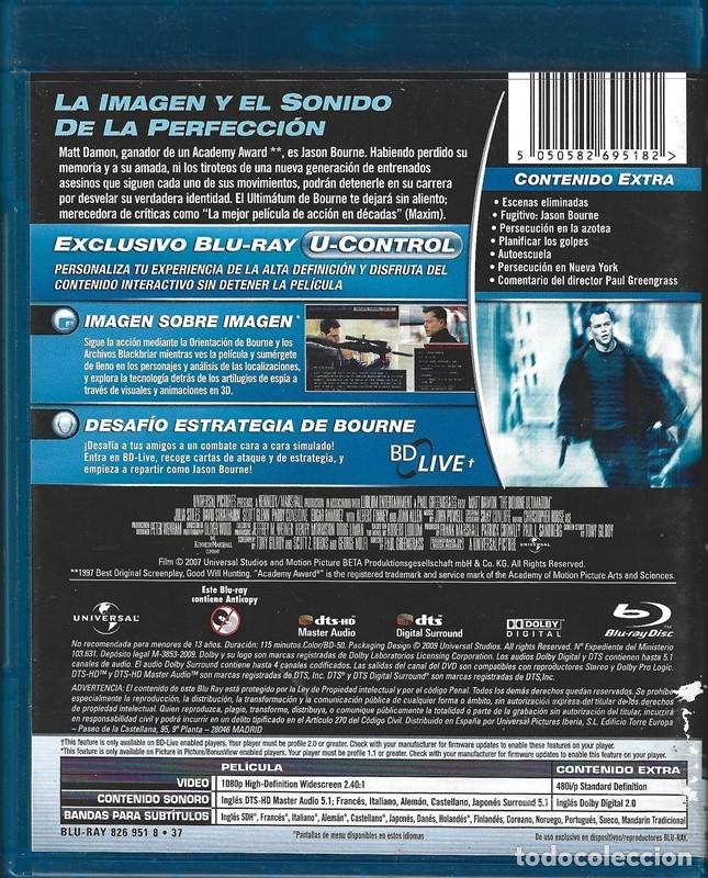 Cine: EL ULTIM&Aacute;TUM DE BOURNE (BLURAY) - Foto 2