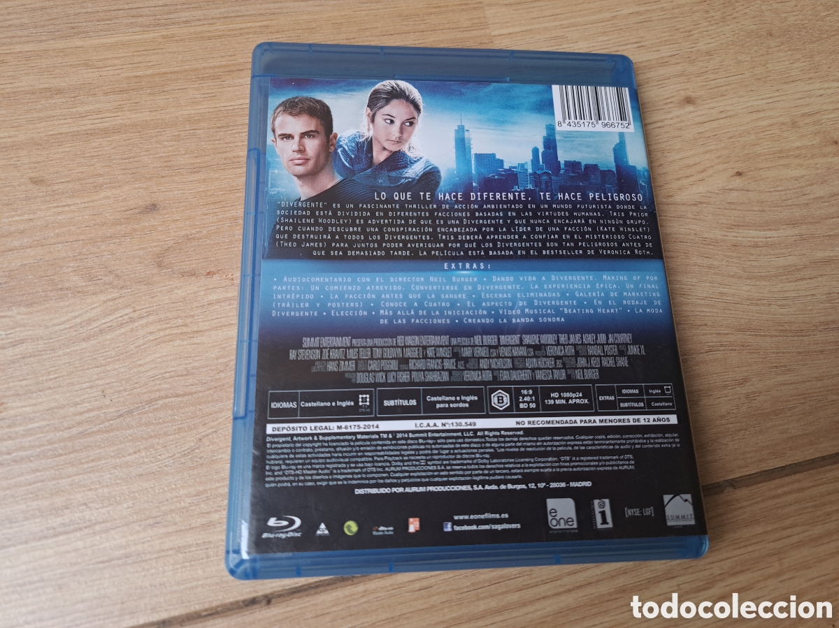 Cine: Divergente Blu-Ray Buen Estado - Foto 2