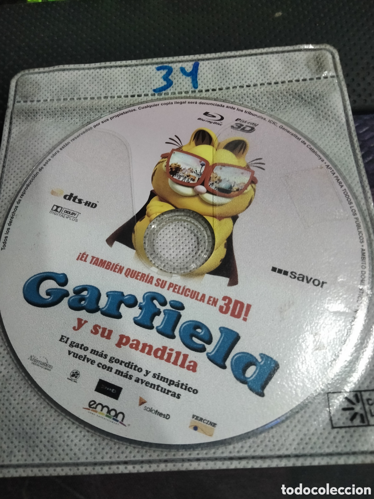 Cine: Garfield y su pandilla Bluray 3d 34 (disco solo)