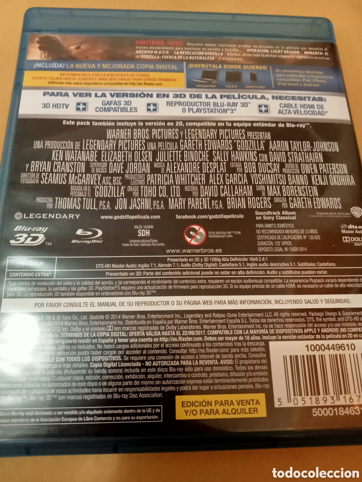 Cine: Blu-ray+BD 3d. Godzilla. - Foto 2