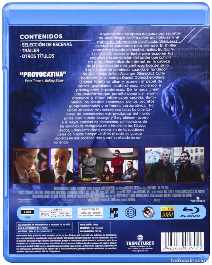 Cine: EL QUINTO PODER (BENEDICT CUMBERBATCH, DANIEL BRUHL) - BLURAY NUEVO PRECINTADO - Foto 2