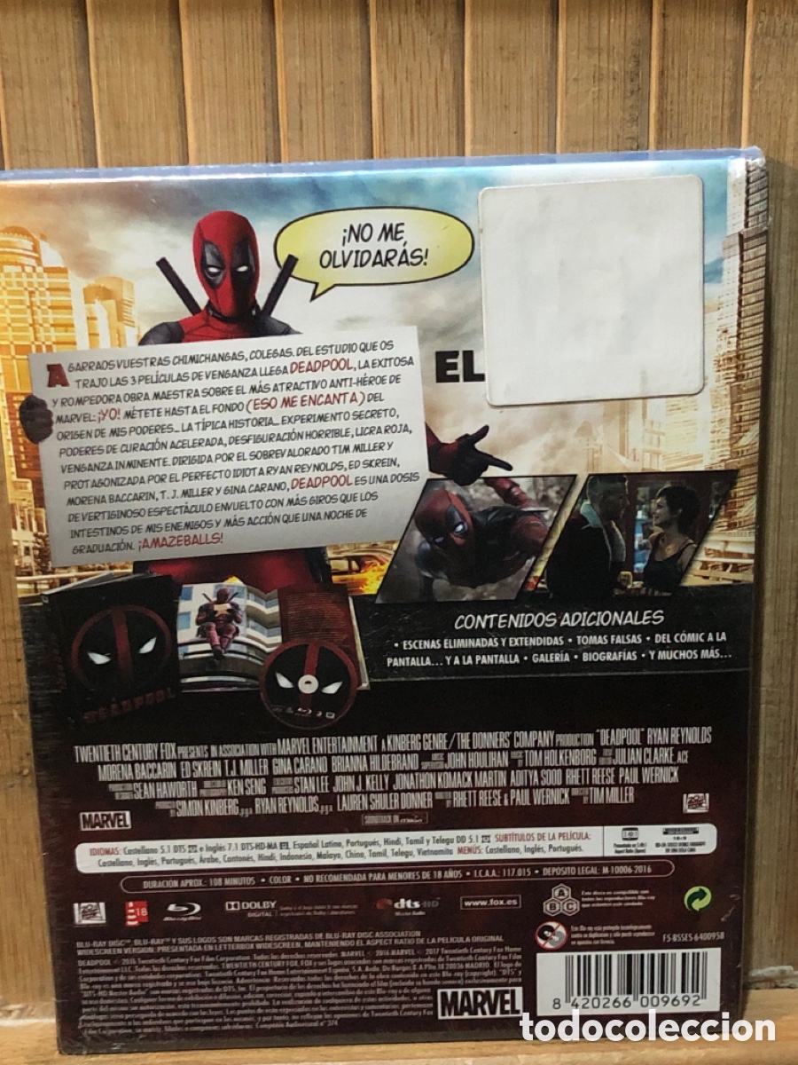 Cine: DEADPOOL ( Edici&oacute;n Libro ) BLURAY - Precintado - - Foto 2