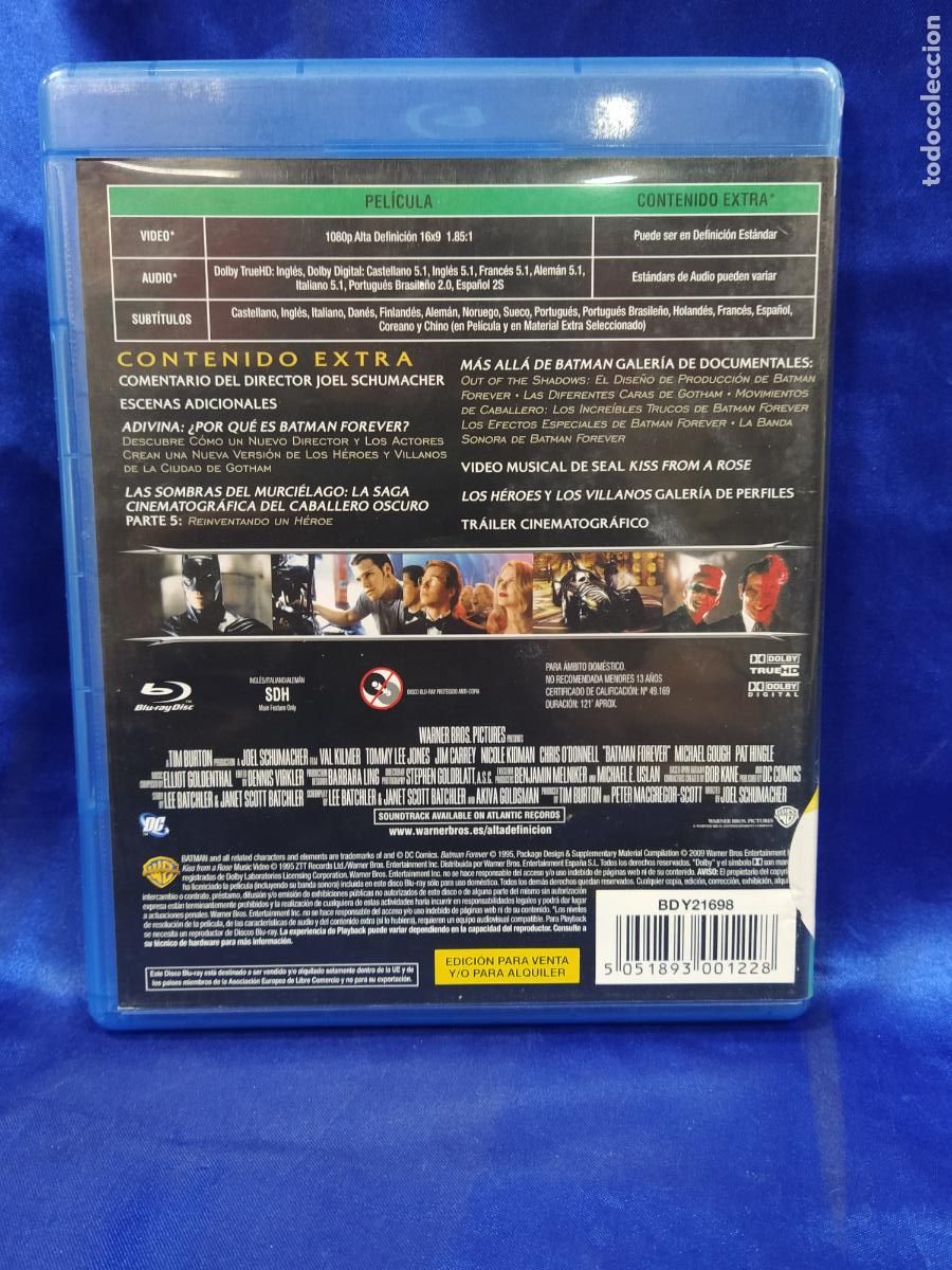 Cine: BLU-RAY BATMAN FOREVER. Blu-ray como nuevo. - Foto 3