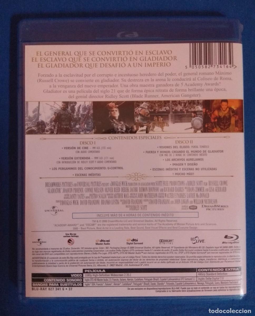 Cine: Gladiator en Blu ray. 2 discos -- ENVIO INCLUIDO - Foto 2