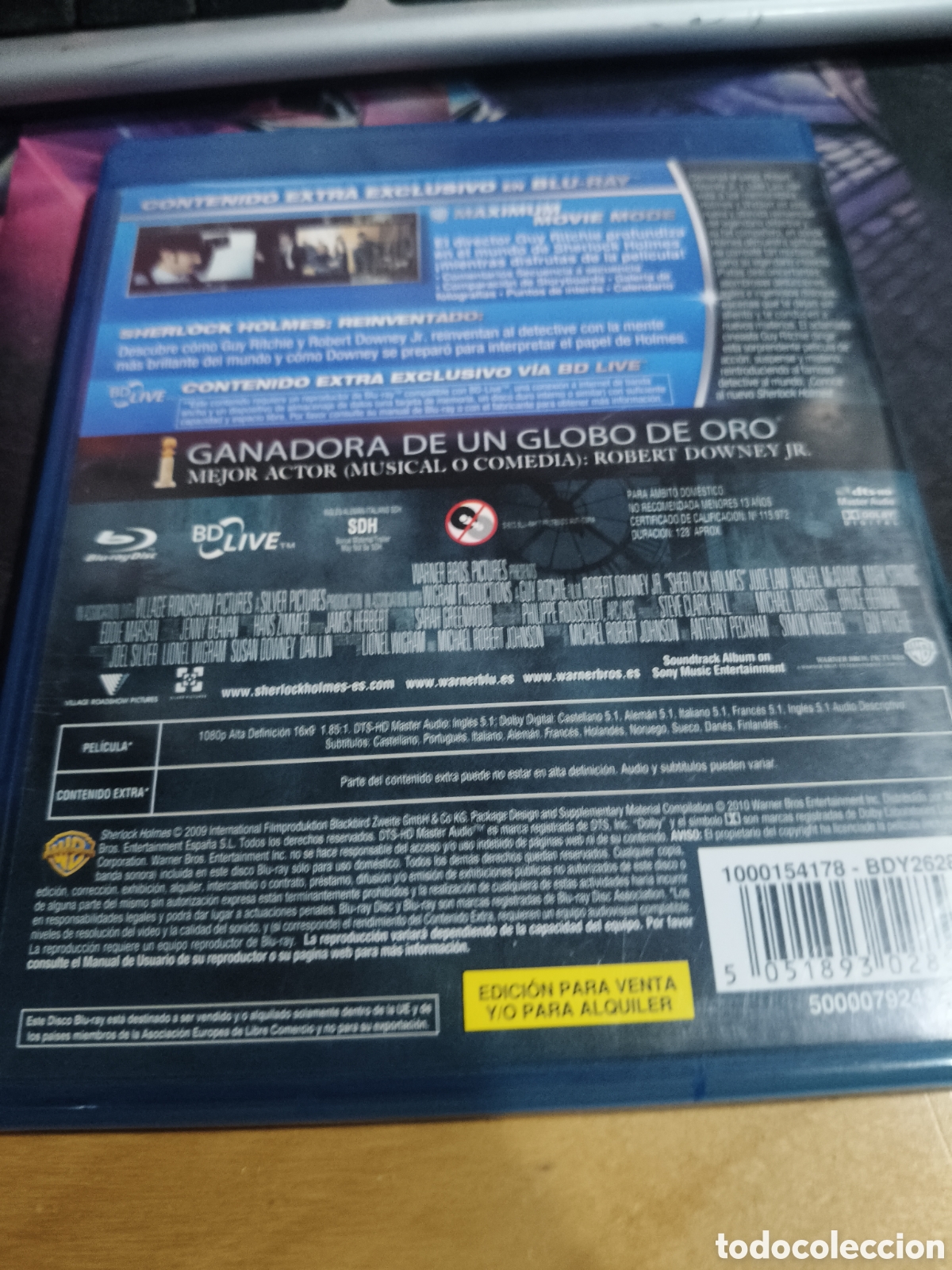Cine: Sherlock Holmes Blu-ray (videoclub) - Foto 2