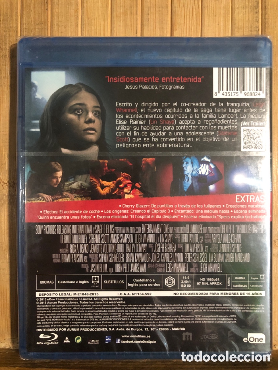 Cine: Insidious CAPITULO 3 - BLURAY - Precintado - - Foto 2