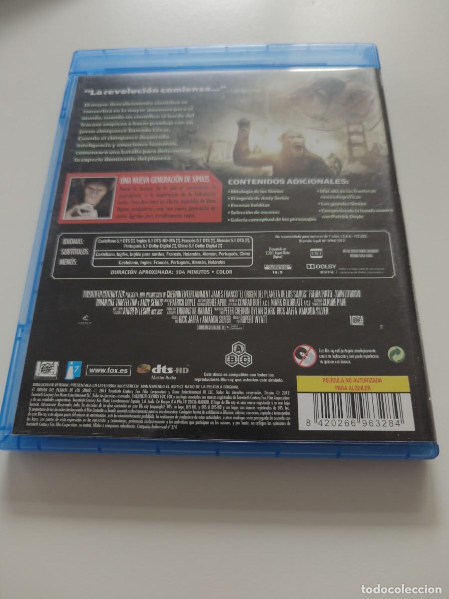 Cine: BLU RAY - EL ORIGEN DEL PLANETA DE LOS SIMIOS - LEER CONDICIONES DE VENTA - Foto 2