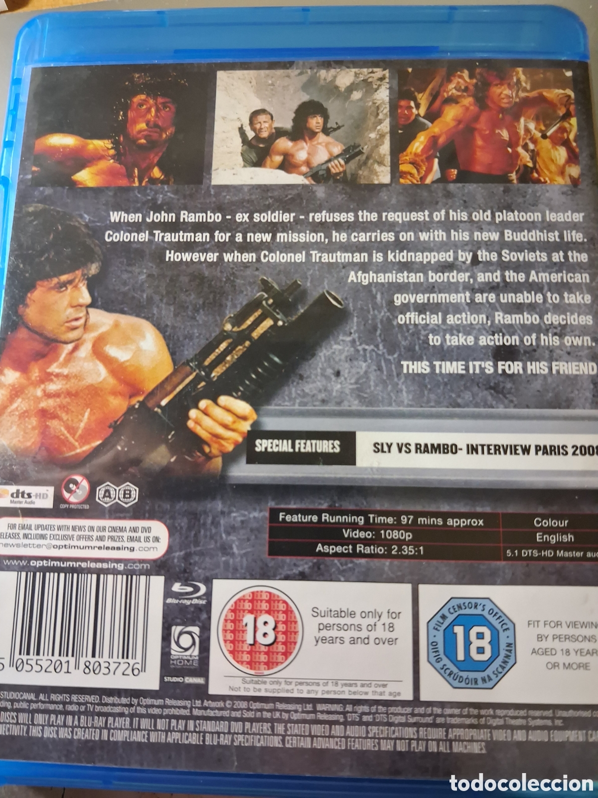 Cine: RAMBO. ACORRALADO. PARTE 3. BLU RAY. - Foto 2