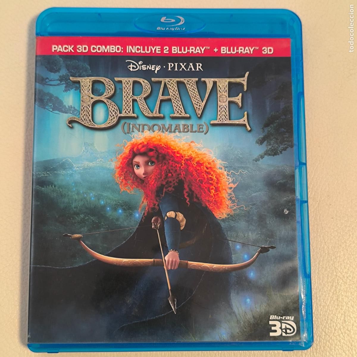 Kino: BLU-RAY &ldquo;BRAVE (INDOMABLE)&rdquo; COMO NUEVO 2 de 3 DISCOS 3D Y 1 DVD WALT DISNEY PIXAR