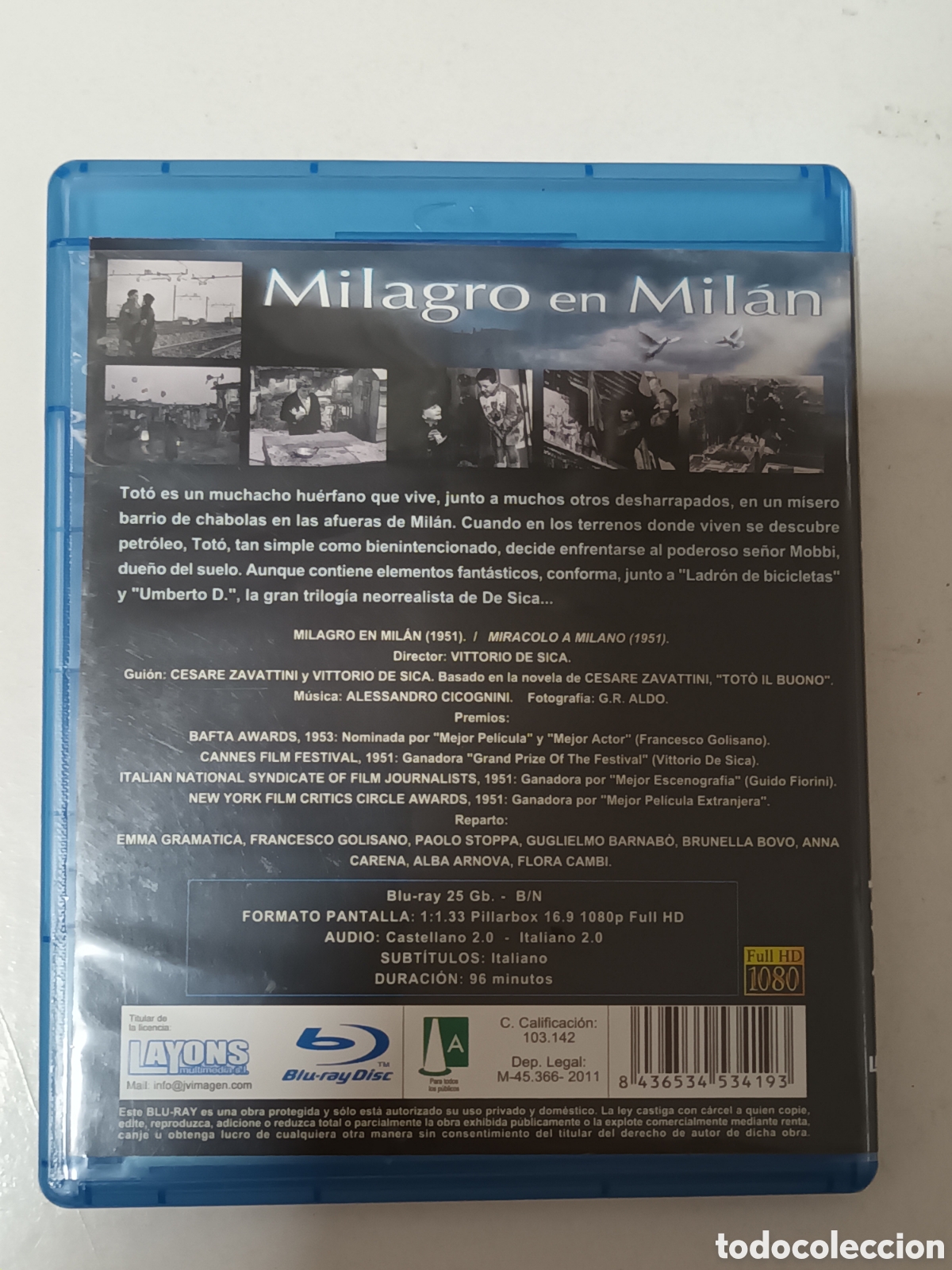 Cine: Milagro en Mil&aacute;n blue ray - Foto 2