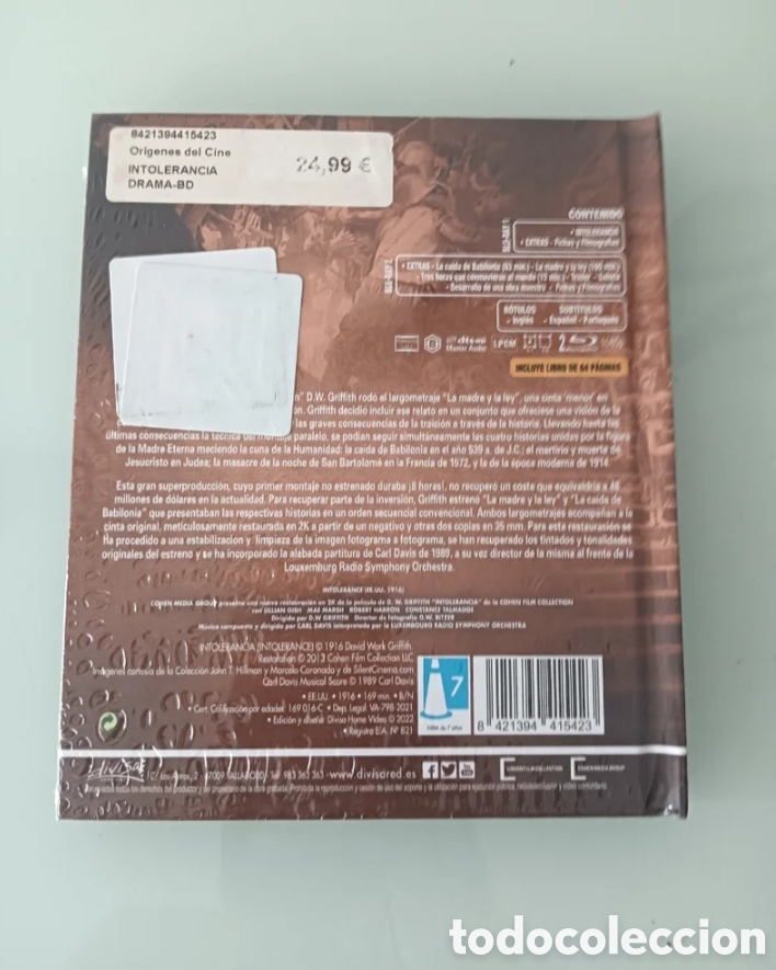 Cine: PRECINTADO! INTOLERANCIA GRIFFITH BLU-RAY+ LIBRO - Foto 2