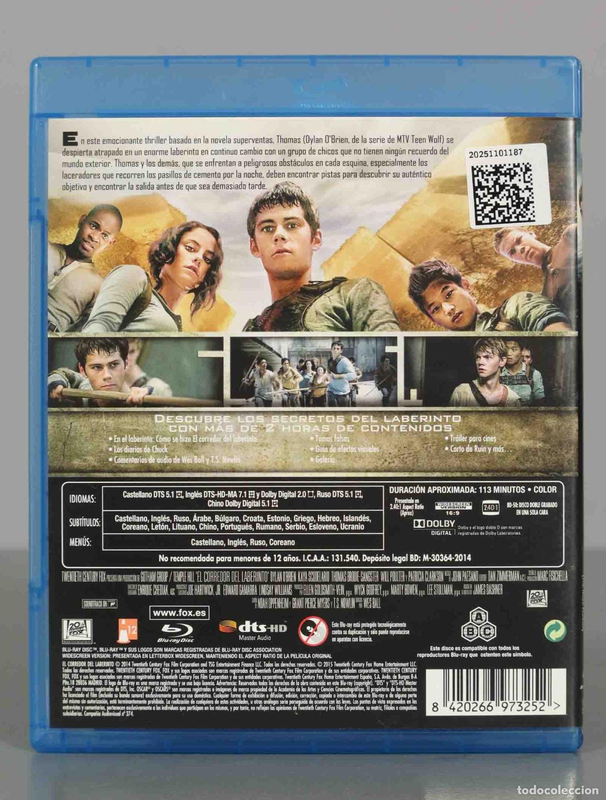 Cine: BLU-RAY. EL CORREDOR DEL LABERINTO: LAS PRUEBAS. - Foto 2