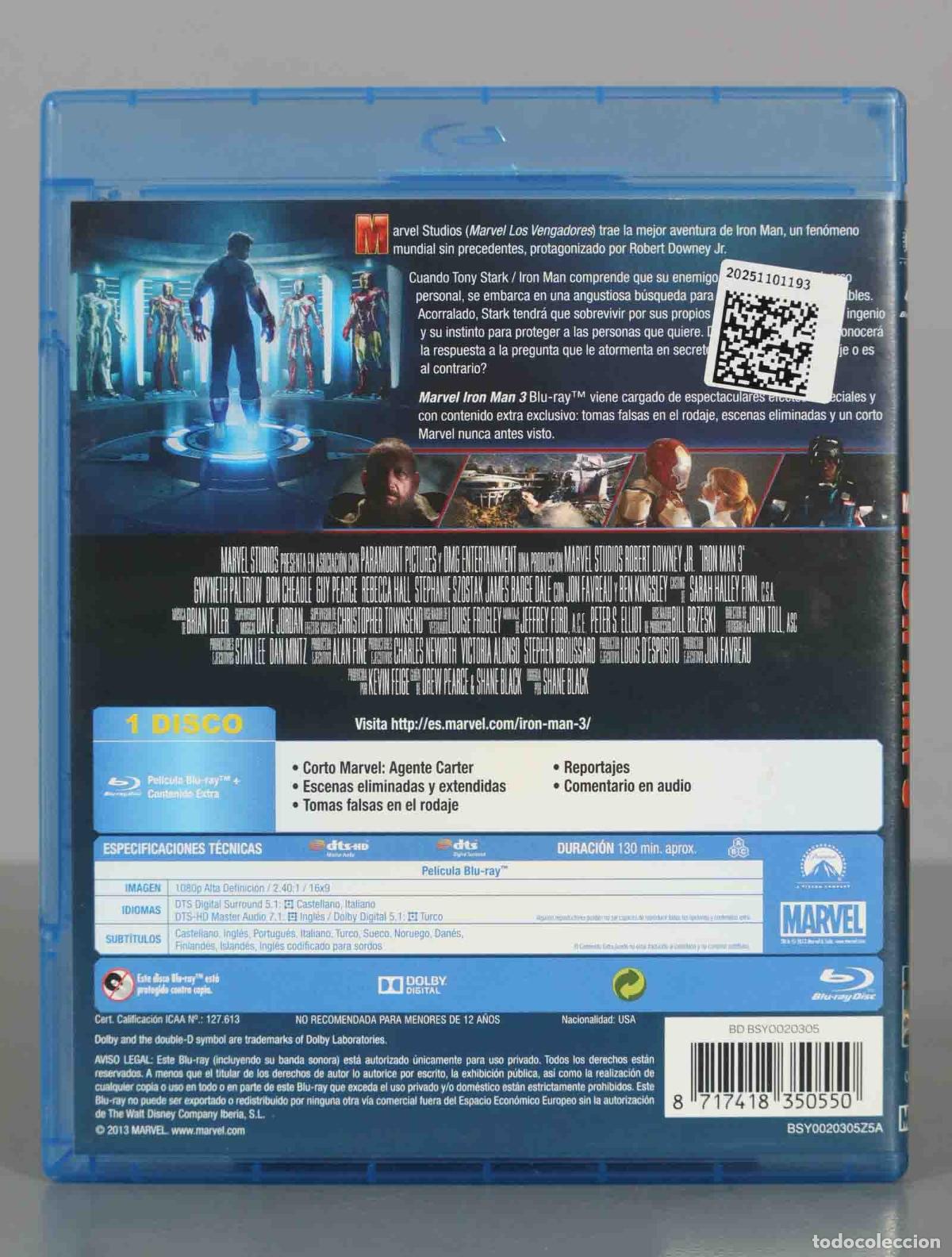Cine: BLU-RAY. IRON MAN 3. MARVEL - Foto 2