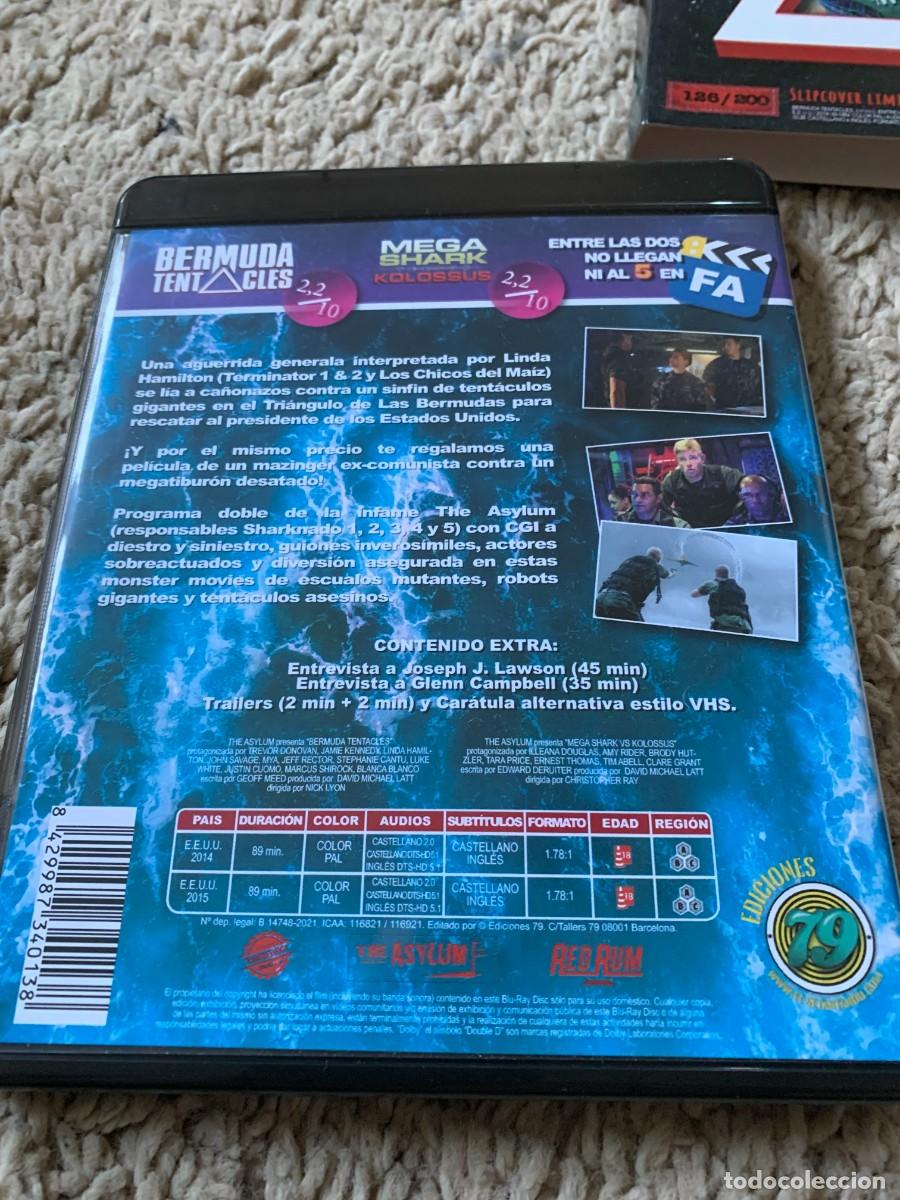 Cine: BLU-RAY. PROGRAMA DOBLE. BERMUDA TENTACLES-MEGA SHARK COLOSUS. COMO NUEVA. NUMERADA - Foto 4
