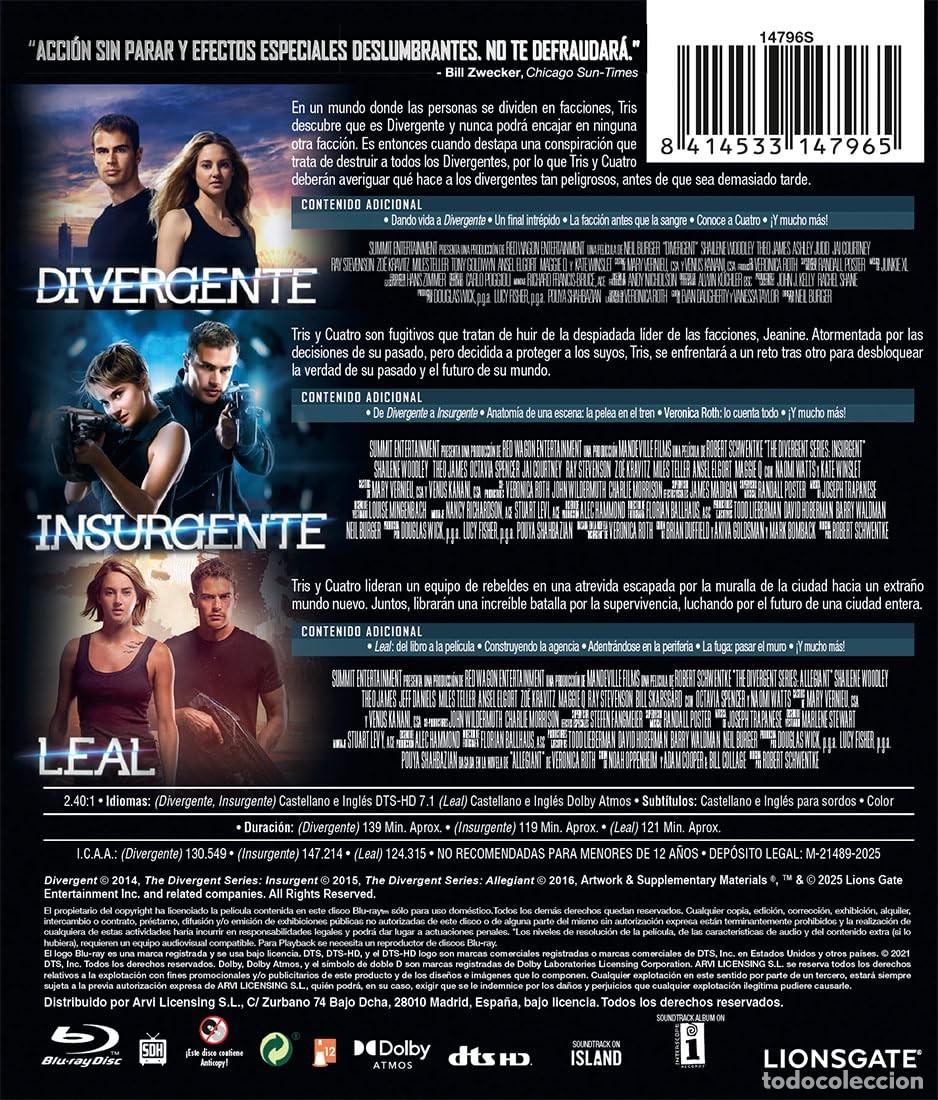 Cine: Divergente Pack 1-3 [Blu-ray] (2014, 2015, 2016) - Foto 2