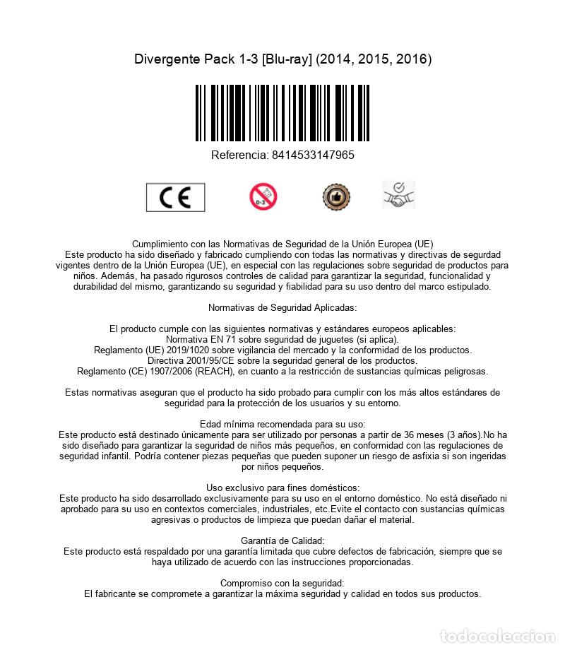 Cine: Divergente Pack 1-3 [Blu-ray] (2014, 2015, 2016) - Foto 3