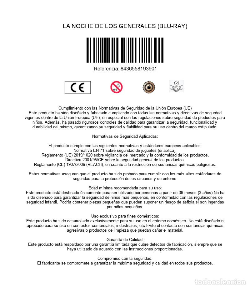 Cine: LA NOCHE DE LOS GENERALES (BLU-RAY) - Foto 3
