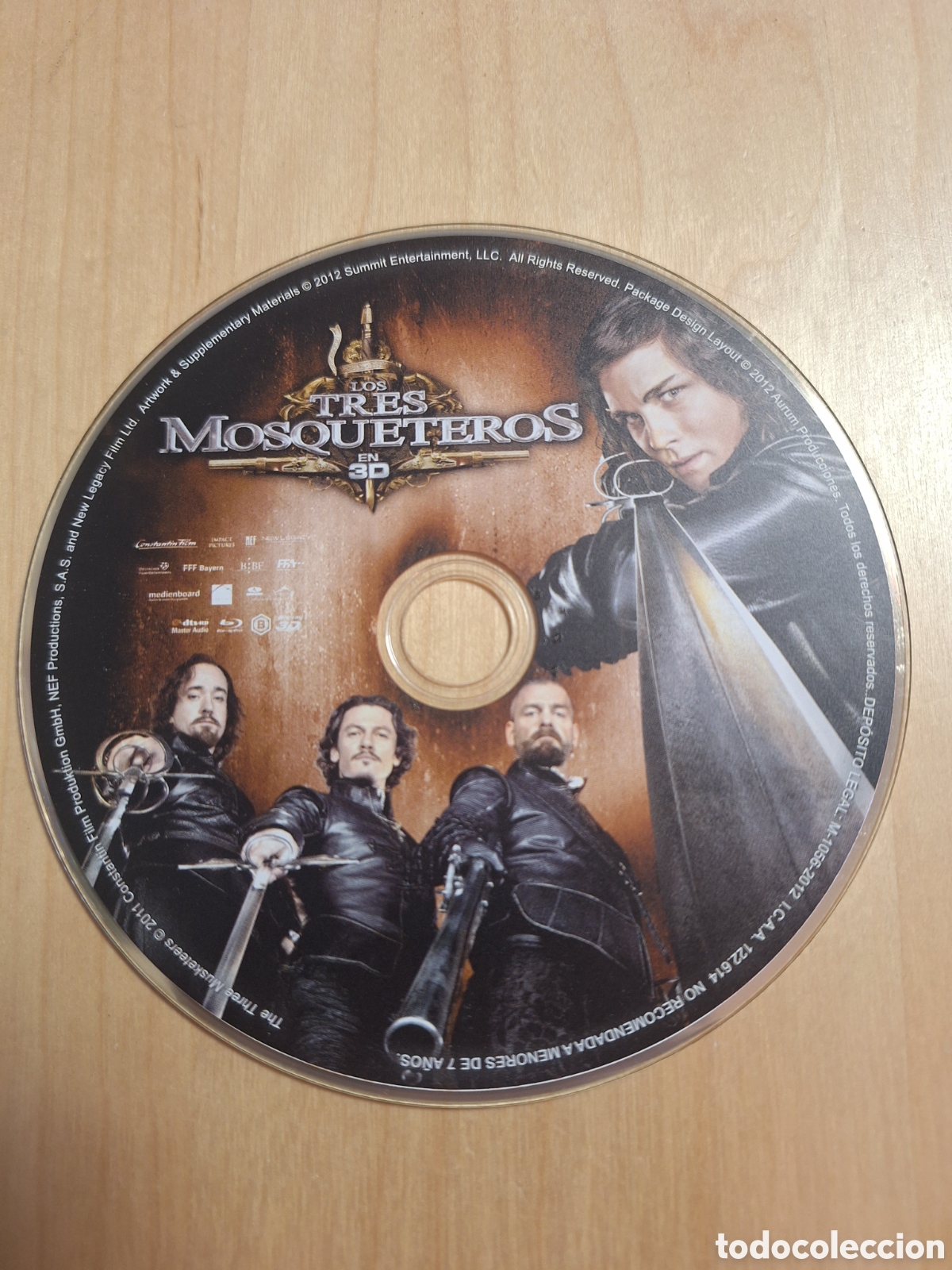 Cine: SB3 los tres mosqueteros 3D SOLO DISCO BLURAY