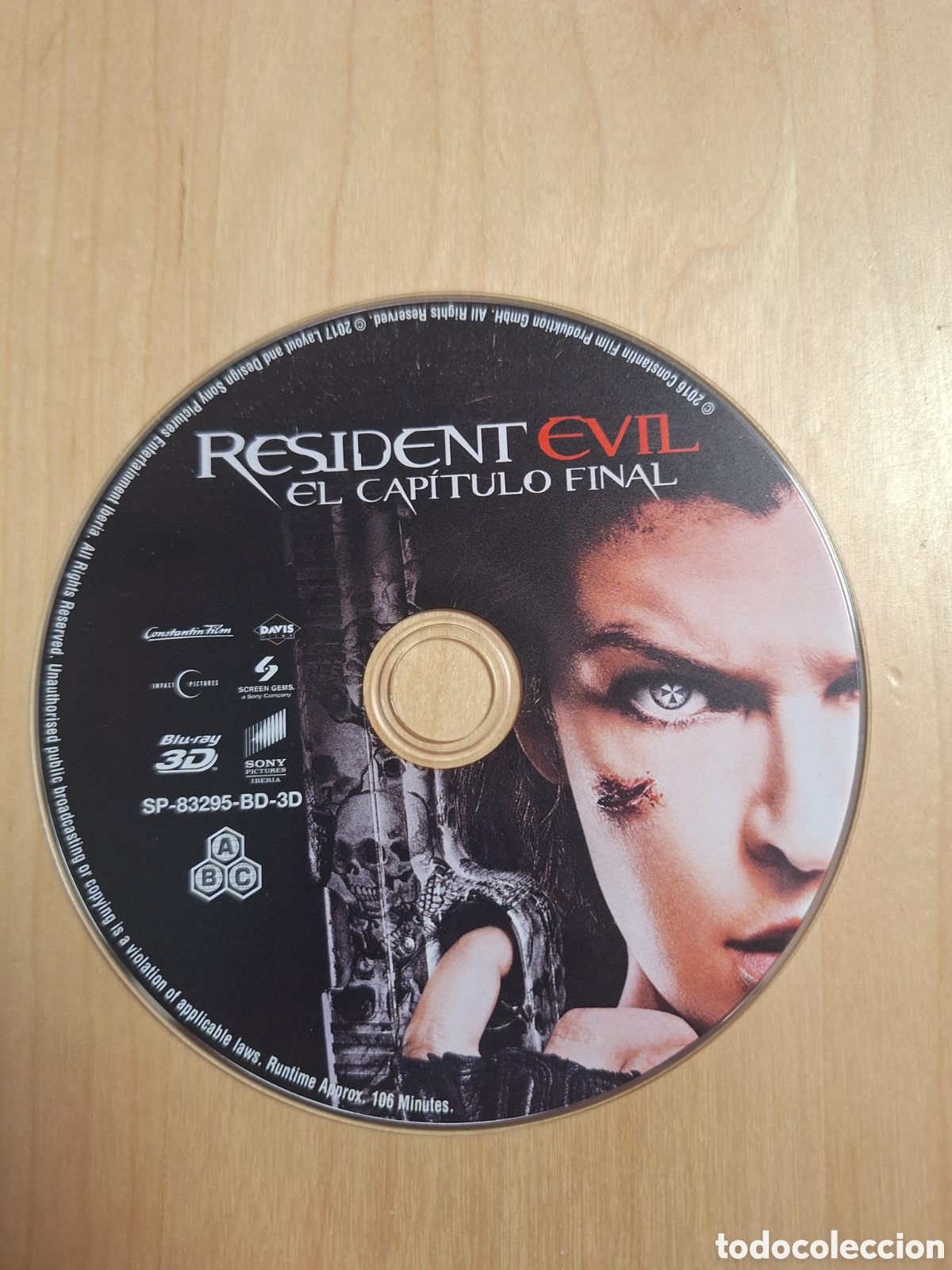 Cinema: SB154 resident evil capitulo final 3D SOLO DISCO BLURAY
