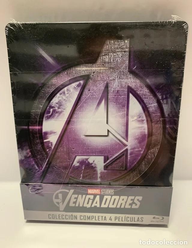 Cine: LOS VENGADORES COLECCI&Oacute;N COMPLETA 4 PEL&Iacute;CULAS MARVEL DISNEY STEELBOOK BLU-RAY PRECINTADO