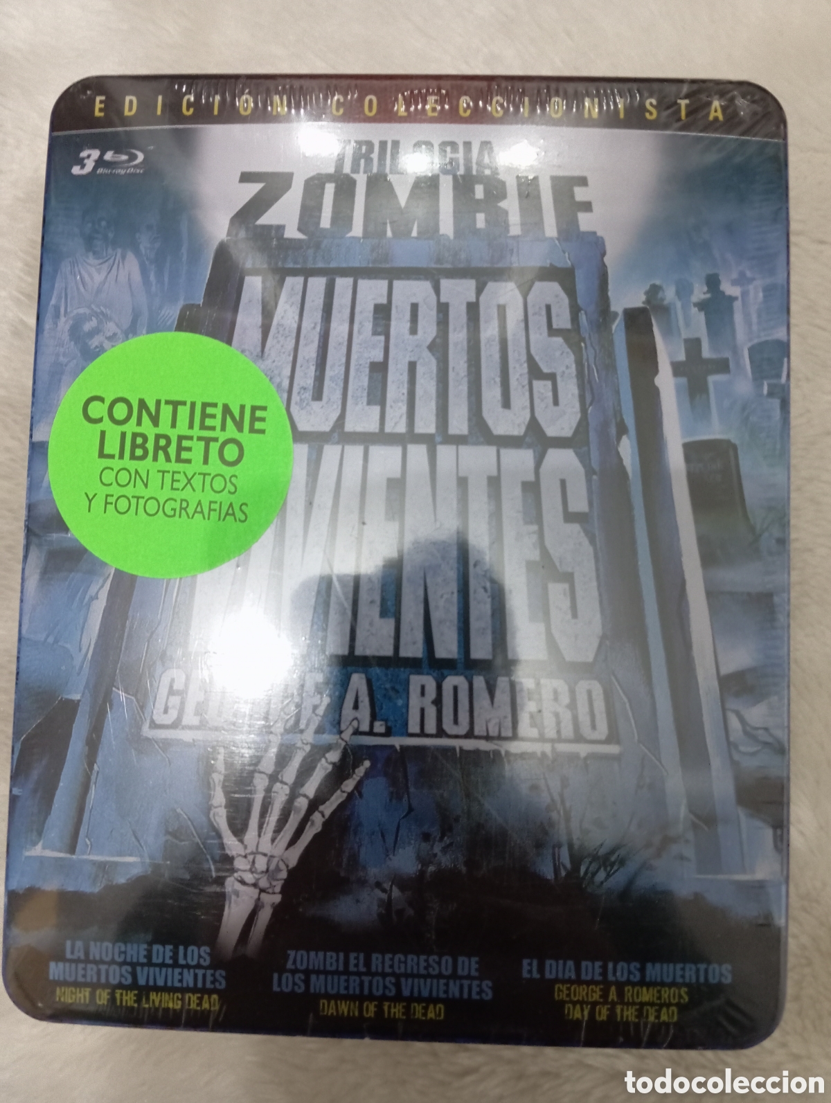 Cine: Blu-Ray Cofre Metal Trilog&iacute;a ZOMBIE MUERTOS VIVIENTES GEORGE A. ROMERO Suevia Films Nueva Precintada